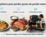 Comida para marcar abdominales: pollo, salmón, carne, huevos, lácteos y frutos secos. Combinado con déficit moderado y entrenamiento de fuerza.