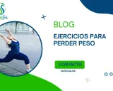 Mujer haciendo ejercicio para perder peso en casa. Blog de NutricSa con ejercicios y contacto.