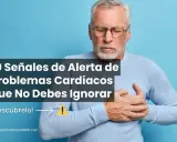 Hombre mayor con dolor de pecho y falta de aire al hacer ejercicio. Señales de alerta de problemas cardíacos.