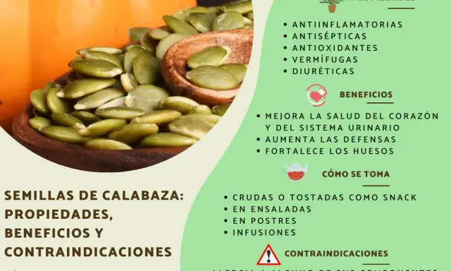 Semillas de calabaza: descubre sus beneficios para la salud, como mejorar el corazón y las defensas.